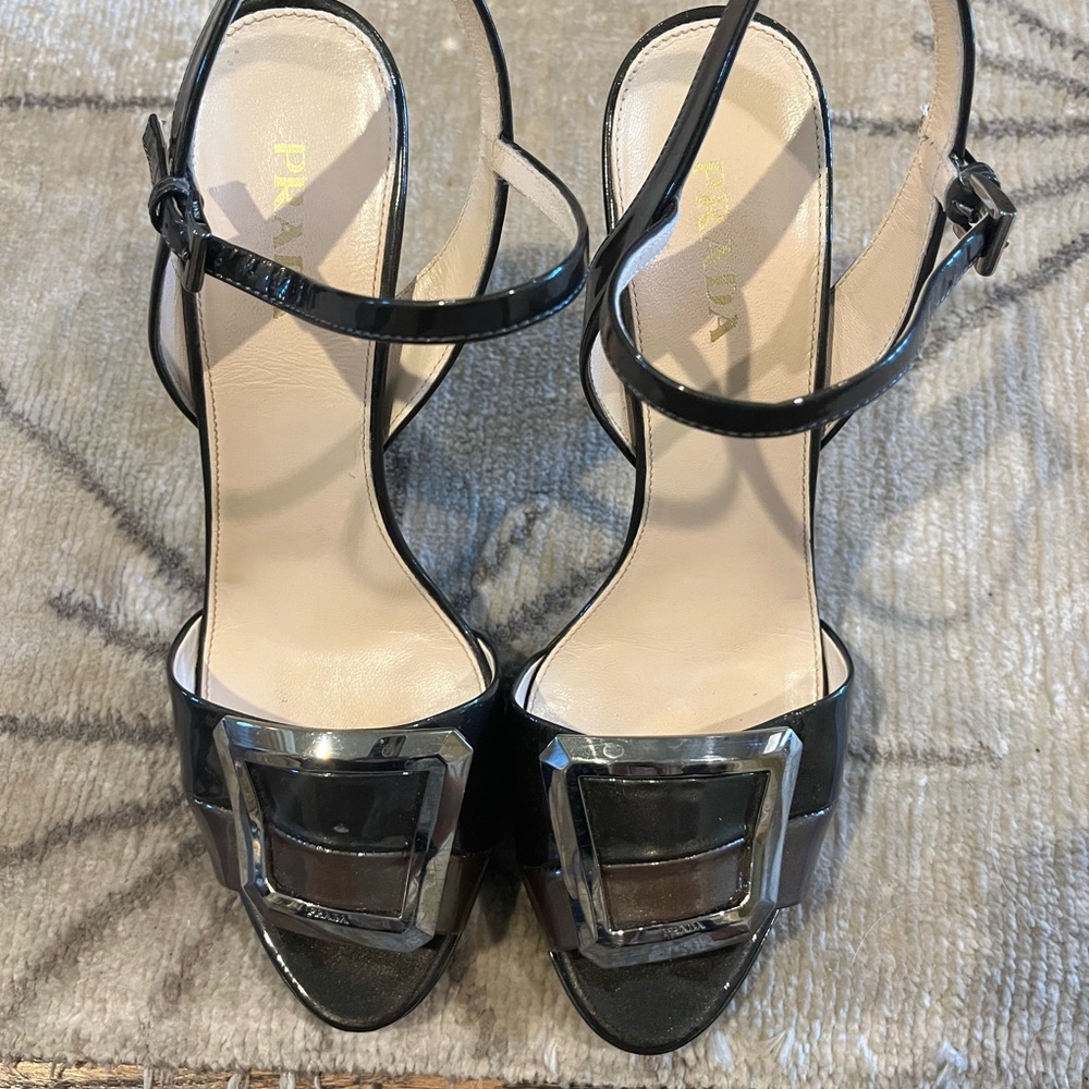 Prada Dark Grey Women's Heels